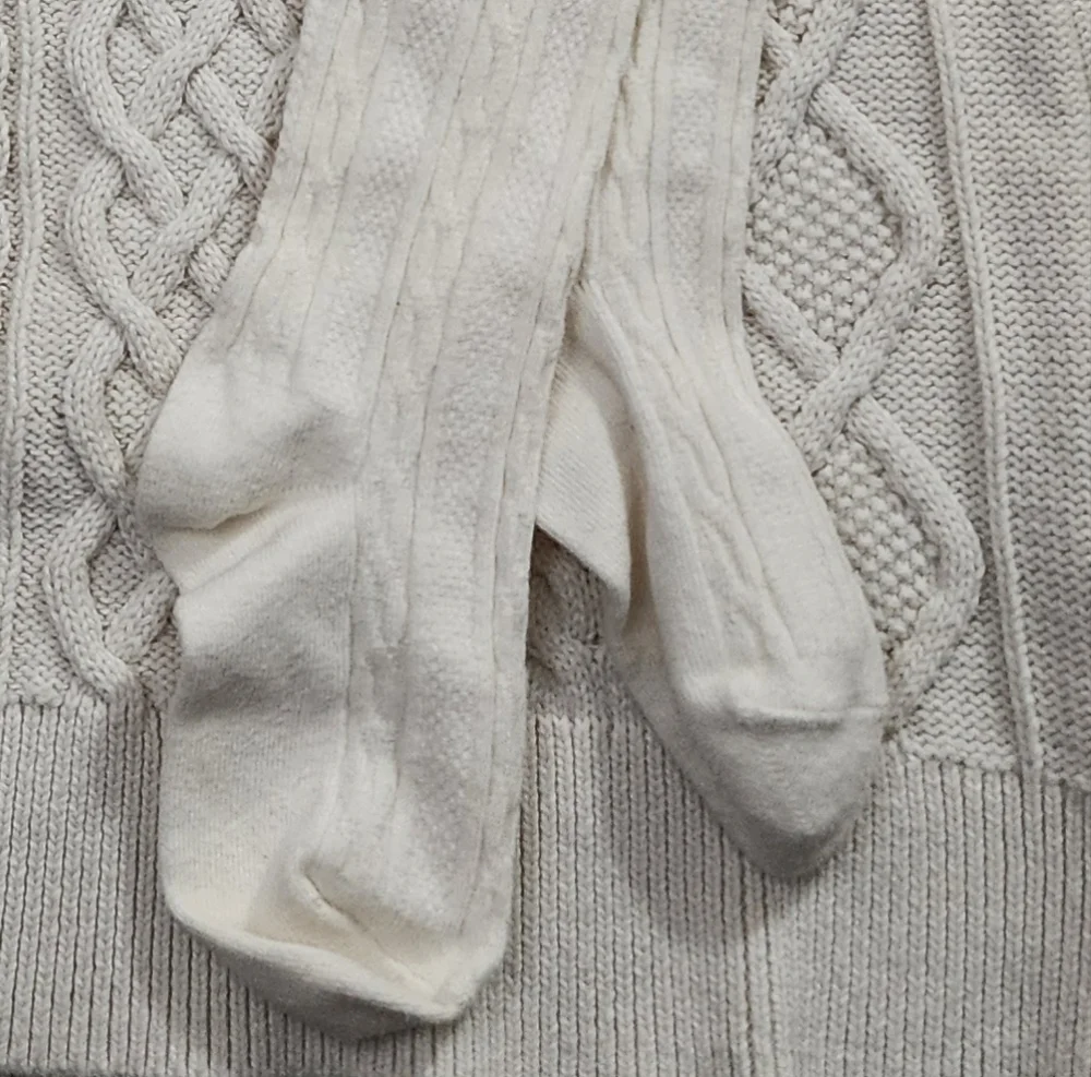 Girls GAP Cream Color Cable Knit Dress & Matching Leggings Outfit Set Size Small